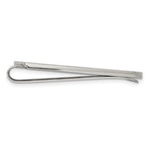 Chisel Stainless Steel Brushed and Polished with Black CZ Money Clip